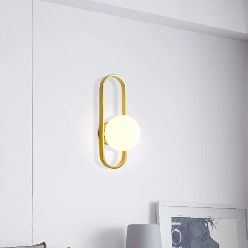 Euroselle Light Circle Modern Wall Lamp With Glass Globe And Circular Design