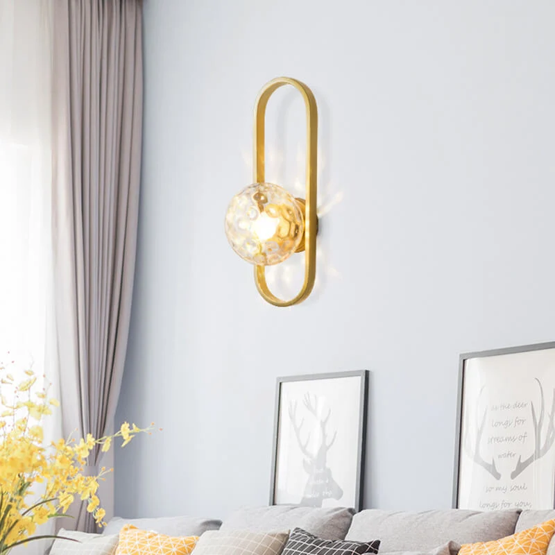 Euroselle Light Circle Modern Wall Lamp With Glass Globe And Circular Design