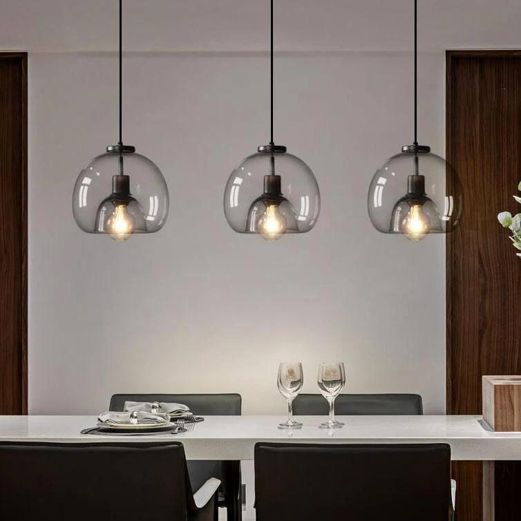 Liora Grey Blown Glass Pendant Lamp With Adjustable Height Euroselle