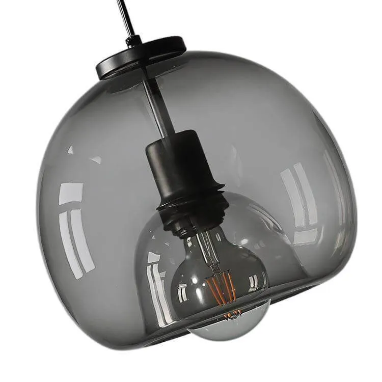 Liora Grey Blown Glass Pendant Lamp With Adjustable Height Euroselle