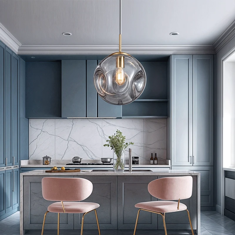Euroselle Serene Glass Pendant Ceiling Light With Minimalist Silhouette