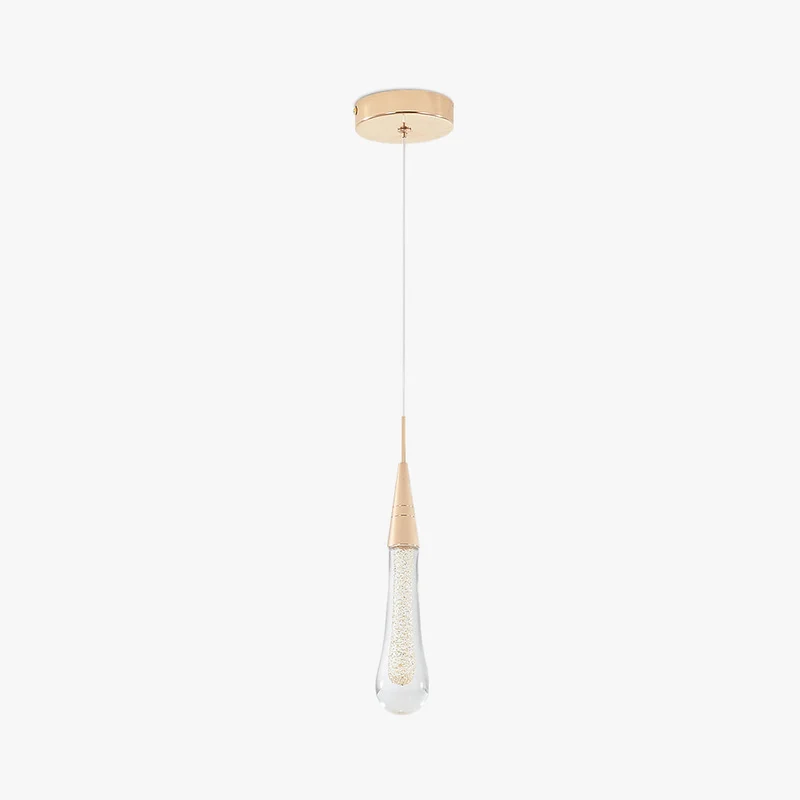 Euroselle Aurena Drop LED Pendant Light Gold Crystal For Bedroom