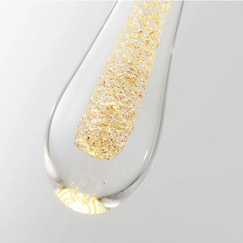 Euroselle Aurena Drop LED Pendant Light Gold Crystal For Bedroom
