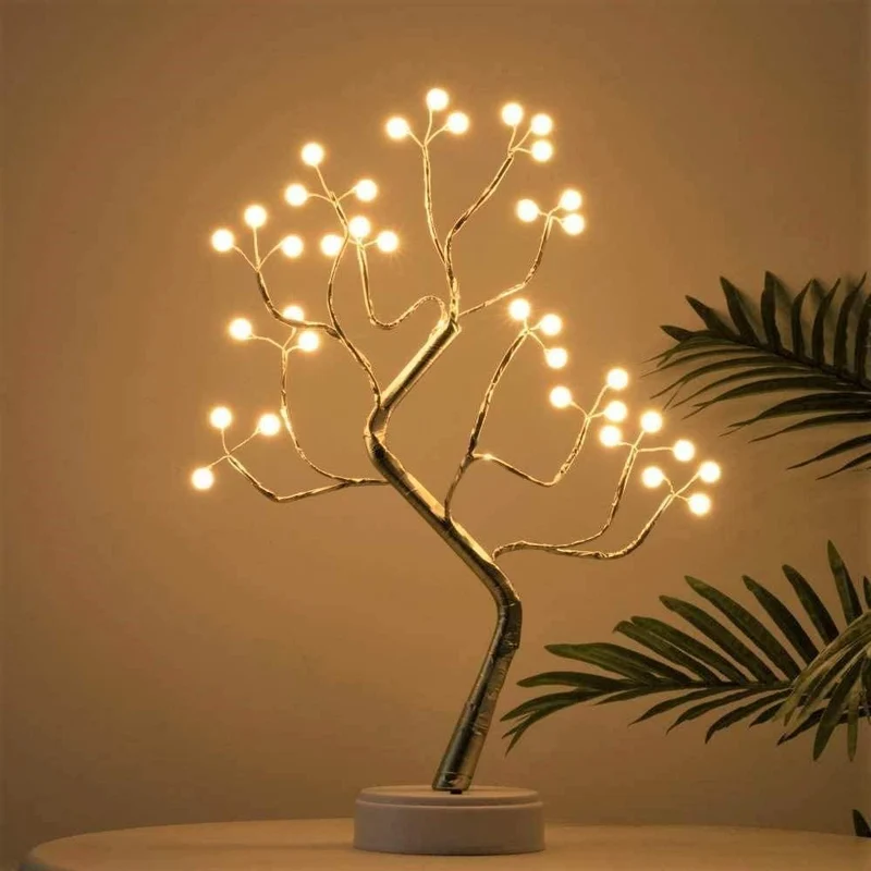 Fairy Tree Lamp By Euroselle — Cozy Warm White Light With 108 Glittering Drops Or 36 Shining Pearls