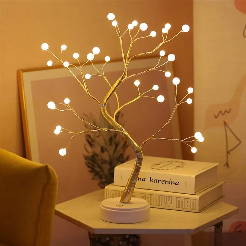Fairy Tree Lamp By Euroselle — Cozy Warm White Light With 108 Glittering Drops Or 36 Shining Pearls