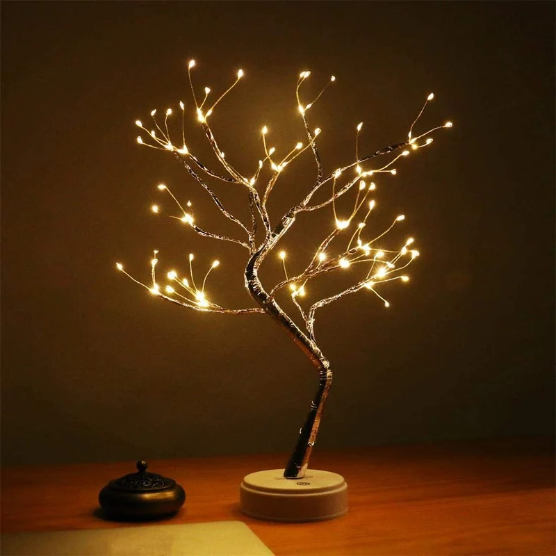 Fairy Tree Lamp By Euroselle — Cozy Warm White Light With 108 Glittering Drops Or 36 Shining Pearls