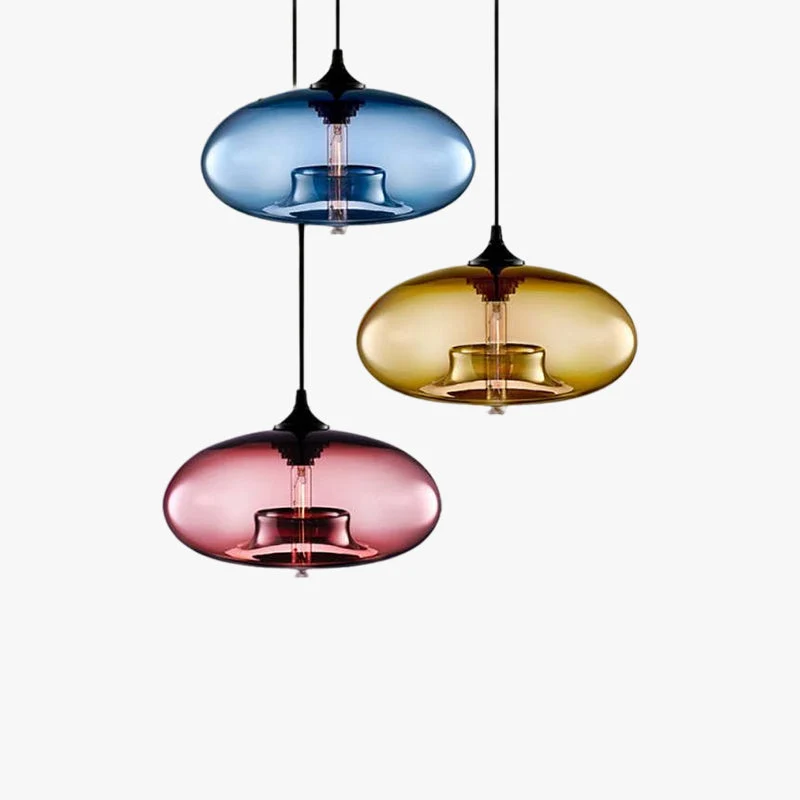 Lumeria Glass LED Pendant Light In Multiple Colors For Home By Euroselle
