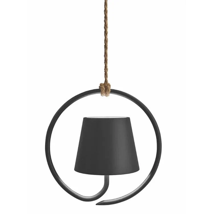 Nerida Sculptural Black Ring Ceiling Pendant By Euroselle