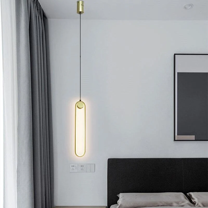 Lineage LED Pendant Lights by Euroselle Black Sleek Modern Ceiling Fixture