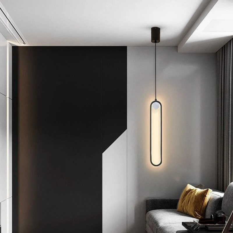 Lineage LED Pendant Lights by Euroselle Black Sleek Modern Ceiling Fixture
