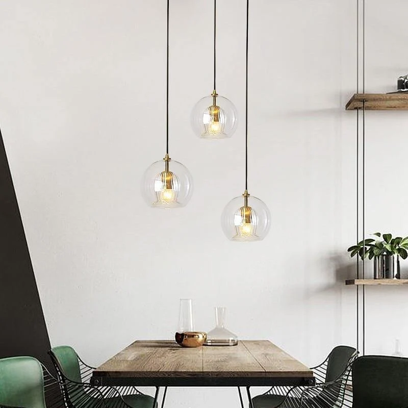 Euroselle Double Glass LED Pendant Light Transparent