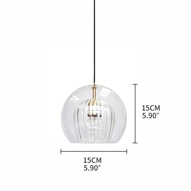 Euroselle Double Glass LED Pendant Light Transparent