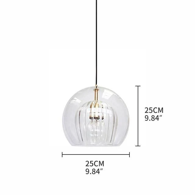 Euroselle Double Glass LED Pendant Light Transparent