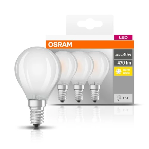 OSRAM LED Base LED Lampe matt (ex 40W) 4W / 2700K Warmweiß E14 3er Pack