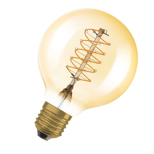 OSRAM Dimmbare LED-Lampen, Vintage-Edition, 48 Watts Ersatz, E27, G80, 2200 Kelvin, Warm Comfort Light, Klares Glas, single Pack