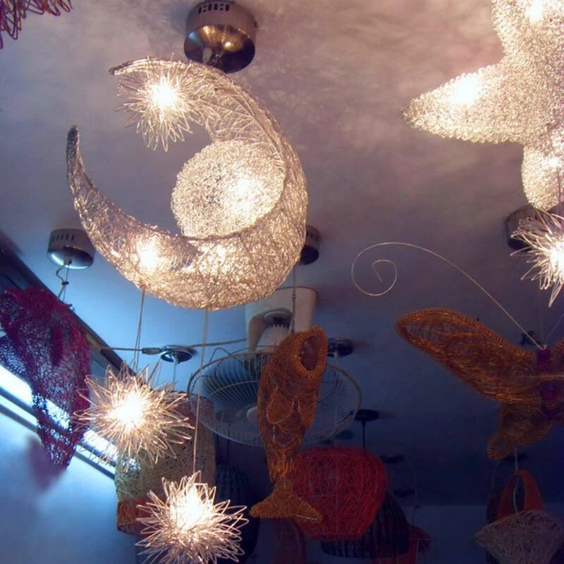Euroselle LED Moon and Star Pendant Light Modern Indoor Ceiling Fixture