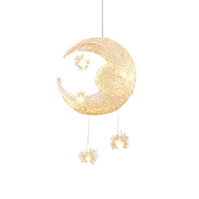Euroselle LED Moon and Star Pendant Light Modern Indoor Ceiling Fixture