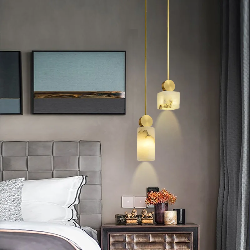 Nordic Trafalgar Marble Copper LED Pendant Lights By Euroselle