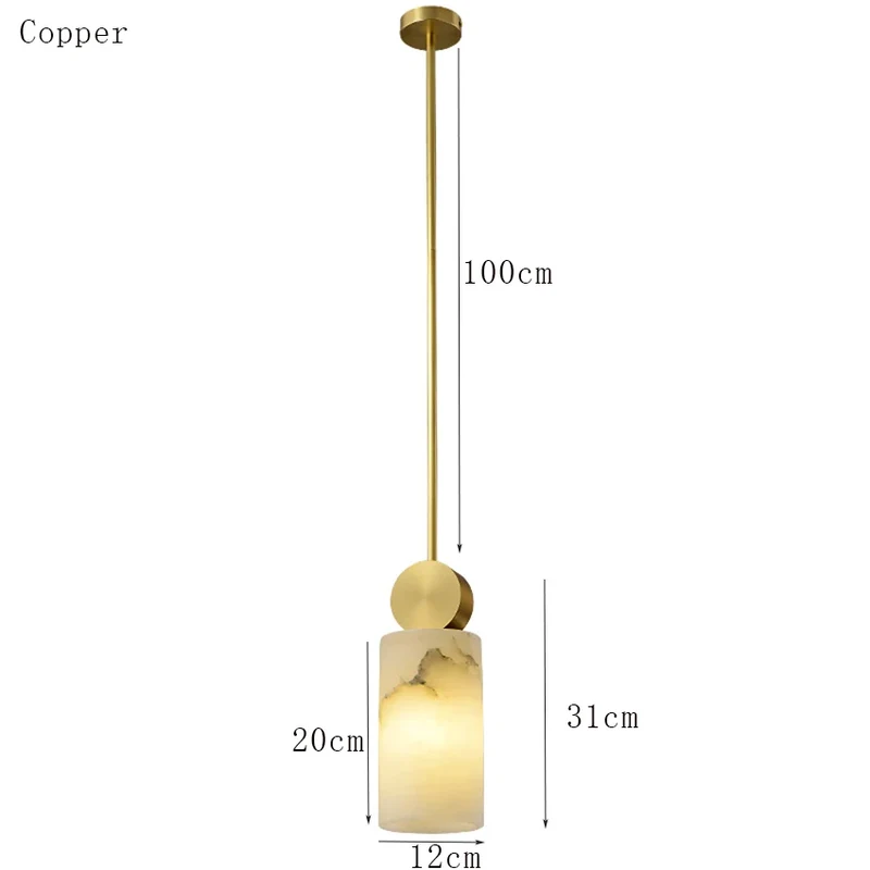 Nordic Trafalgar Marble Copper LED Pendant Lights By Euroselle