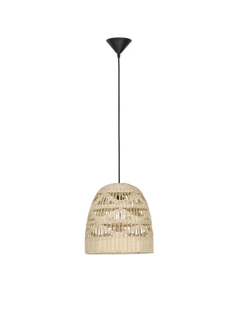 Marlo Pendelleuchte Glocke Beige Rattan