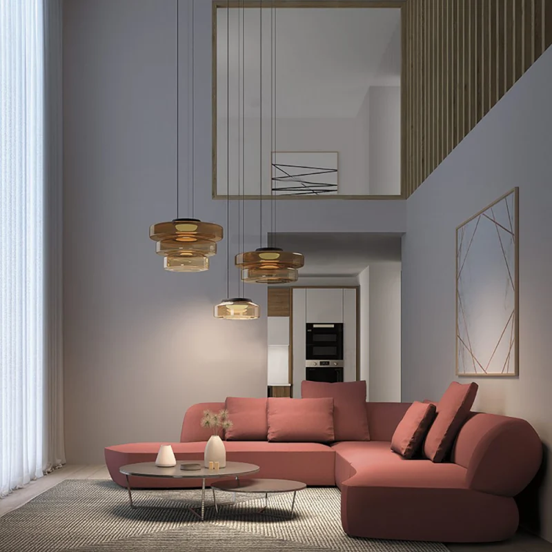 Lumineo LED Glass Pendant Light For Kitchen Island By Euroselle