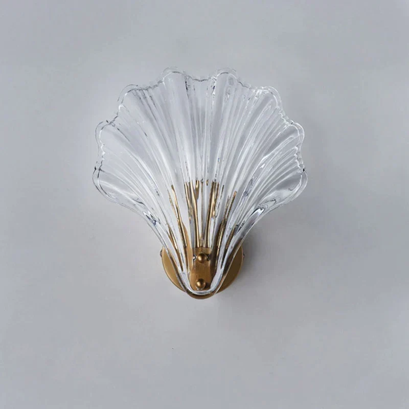 CoralGlimmer Shell Shaped Glass Wall Lamp Euroselle