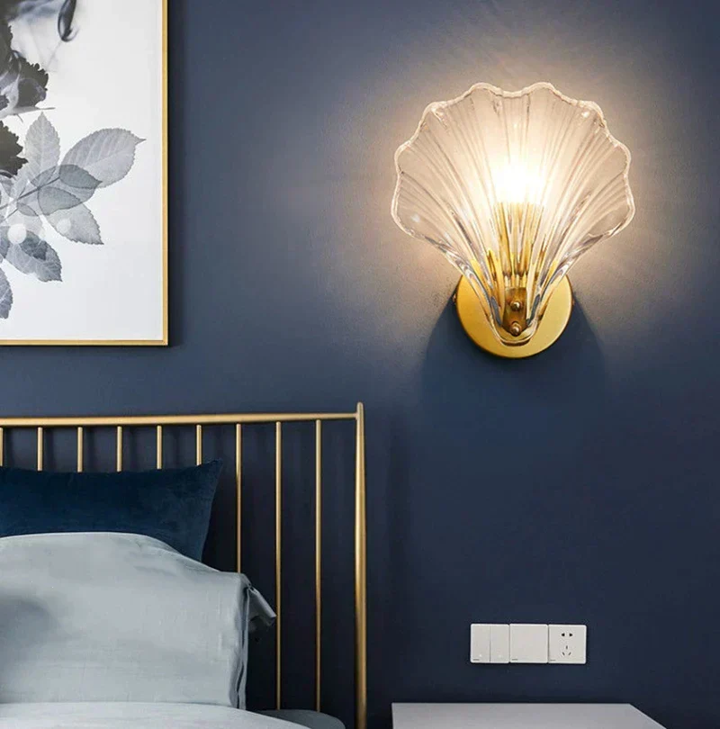 CoralGlimmer Shell Shaped Glass Wall Lamp Euroselle