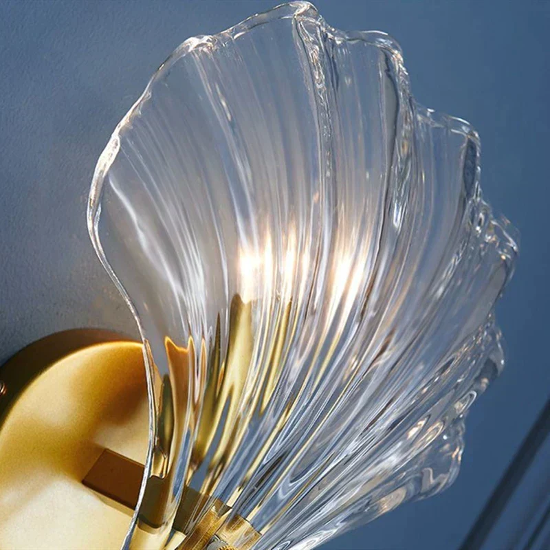 CoralGlimmer Shell Shaped Glass Wall Lamp Euroselle