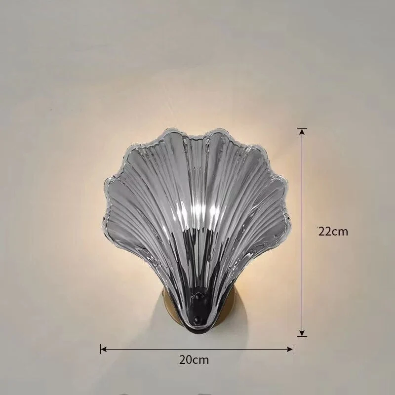 CoralGlimmer Shell Shaped Glass Wall Lamp Euroselle
