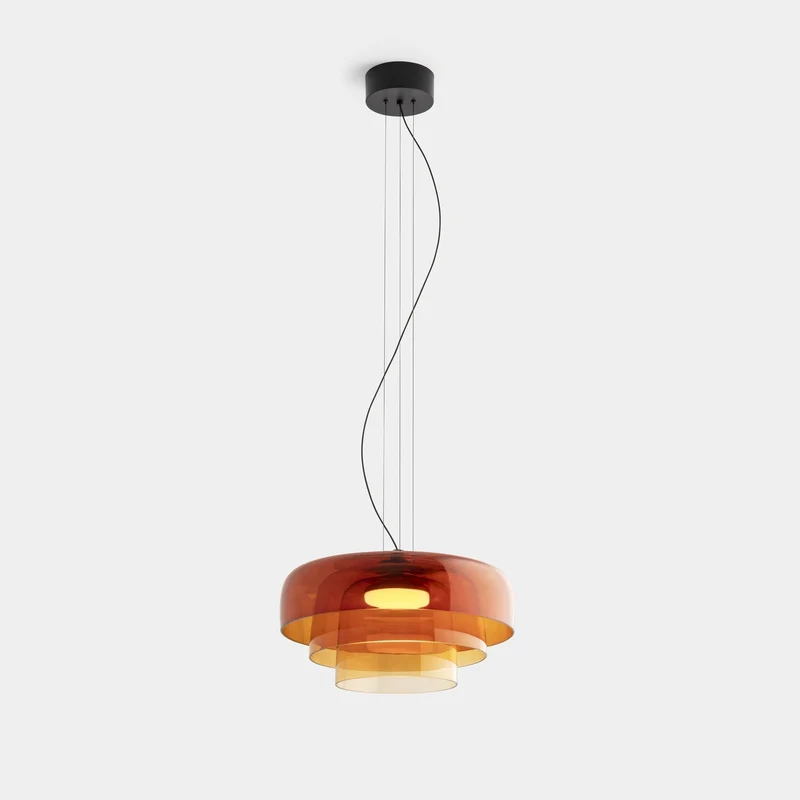 Euroselle Glass Ceiling Lamp With Medieval Charm And Modern Recessed Light