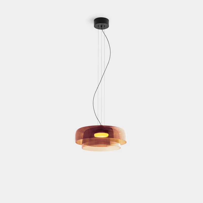 Euroselle Glass Ceiling Lamp With Medieval Charm And Modern Recessed Light