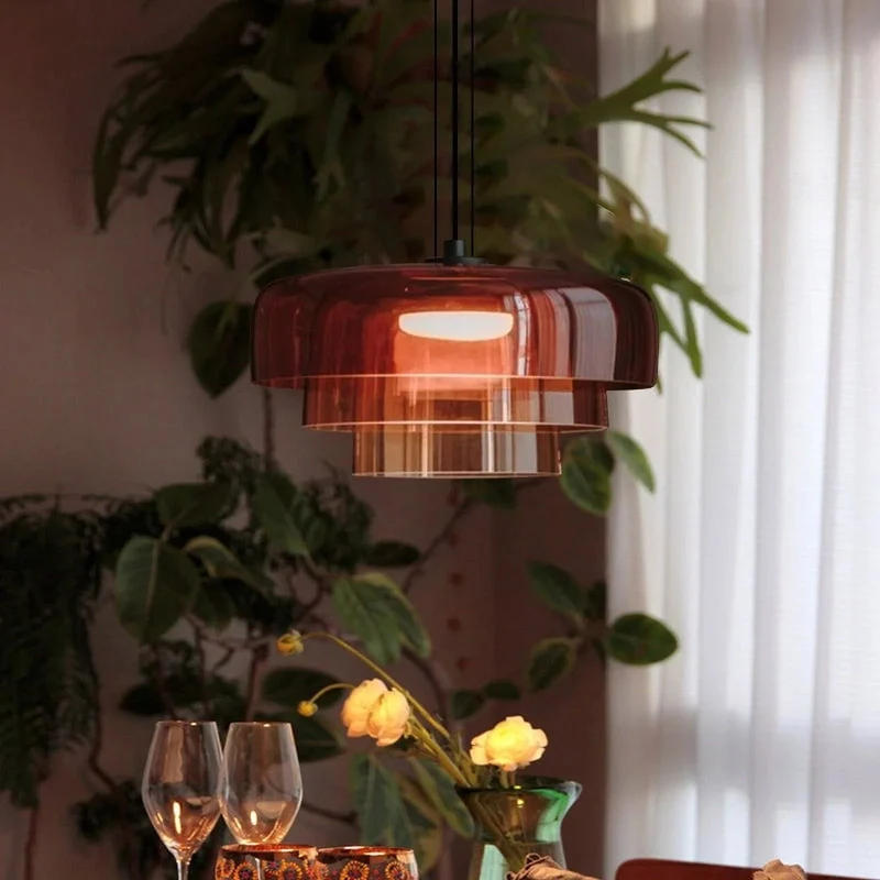 Euroselle Glass Ceiling Lamp With Medieval Charm And Modern Recessed Light