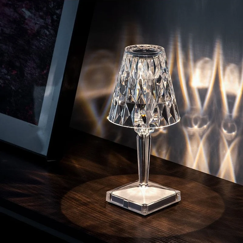 Euroselle Sparkling Crystal Lamp For Living Room Decor