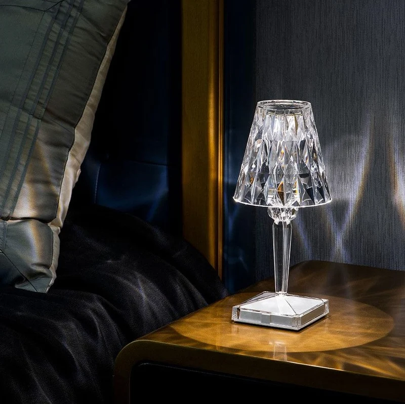 Euroselle Sparkling Crystal Lamp For Living Room Decor