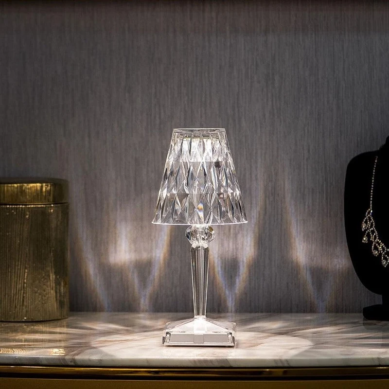 Euroselle Sparkling Crystal Lamp For Living Room Decor