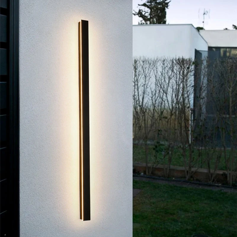 Euroselle Edge Modern Design LED Wall Lamps In Black Metal For Garden And Hallway