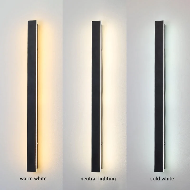 Euroselle Edge Modern Design LED Wall Lamps In Black Metal For Garden And Hallway