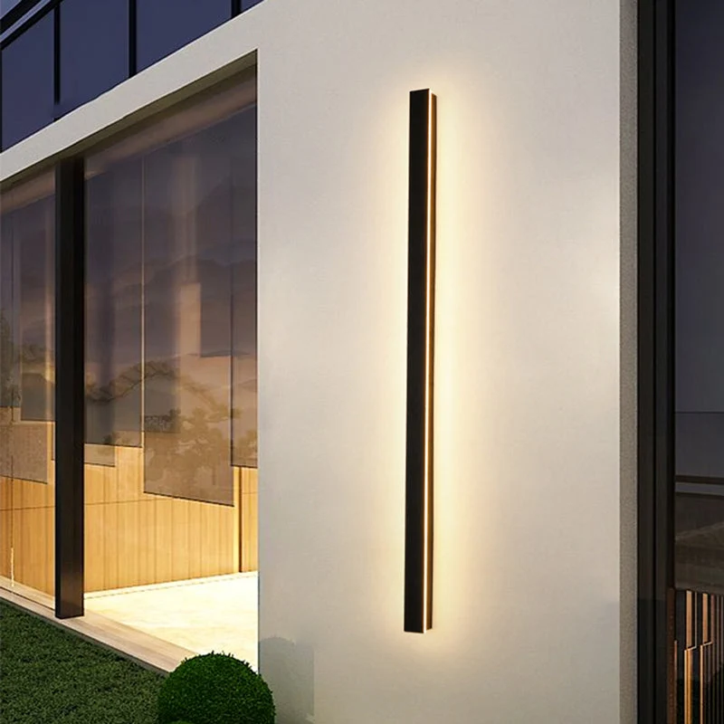 Euroselle Edge Modern Design LED Wall Lamps In Black Metal For Garden And Hallway