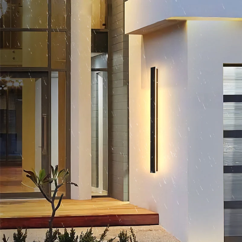 Euroselle Edge Modern Design LED Wall Lamps In Black Metal For Garden And Hallway