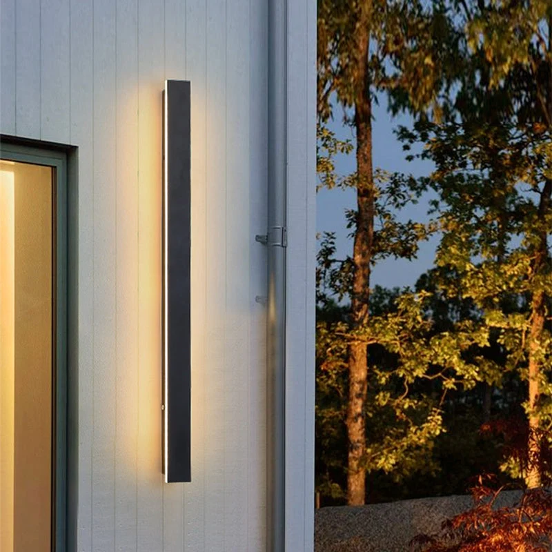 Euroselle Edge Modern Design LED Wall Lamps In Black Metal For Garden And Hallway