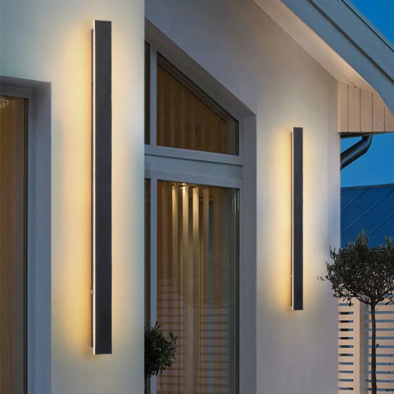 Euroselle Edge Modern Design LED Wall Lamps In Black Metal For Garden And Hallway