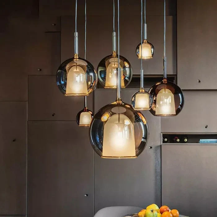 Euroselle Marlow Smoked Glass Cluster Pendant Light Dining Room Statement Fixture