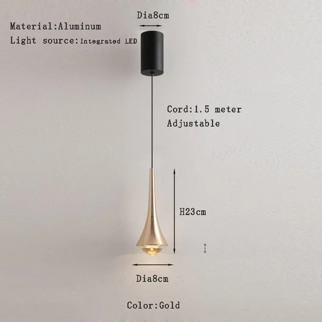 Gisela Pendants by Euroselle - Modern LED Water Drop Pendant Lights