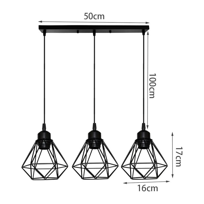 Euroselle Vintage Iron Frame Pendant Lamp Collection