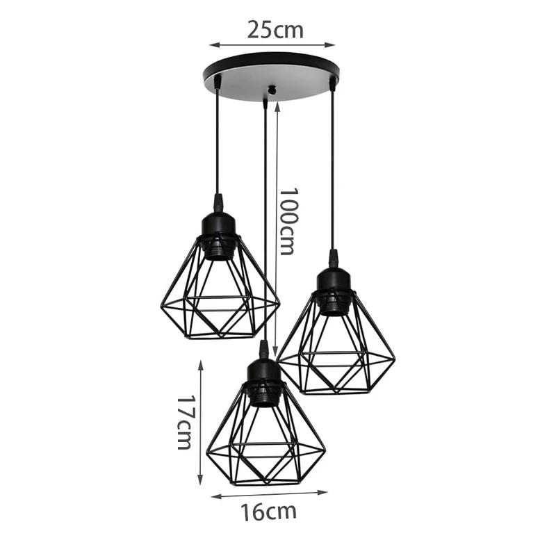 Euroselle Vintage Iron Frame Pendant Lamp Collection