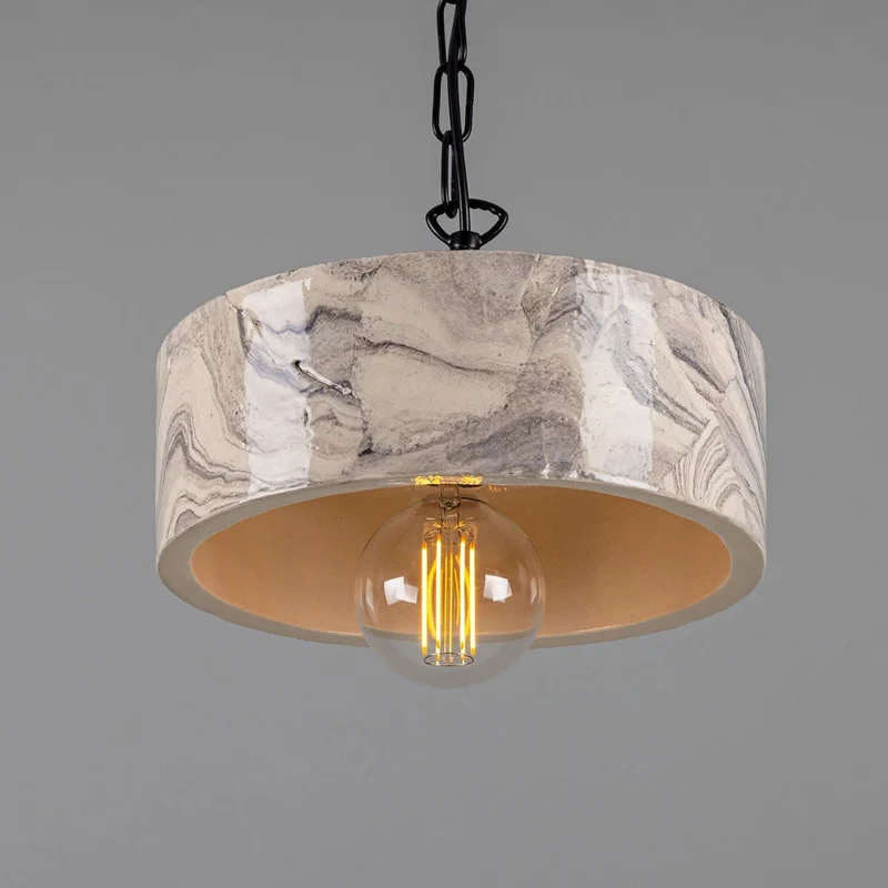 Euroselle Seville Marbled Ceramic Pendant Light Mid-Century Modern