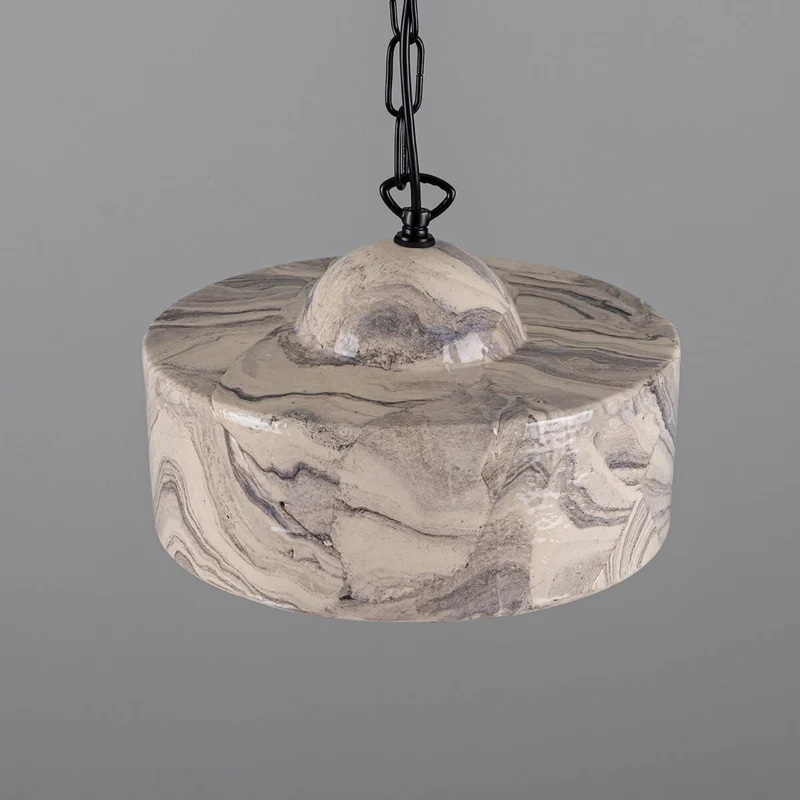 Euroselle Seville Marbled Ceramic Pendant Light Mid-Century Modern