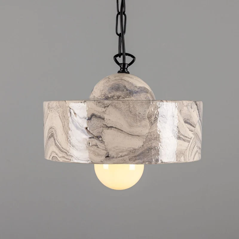 Euroselle Seville Marbled Ceramic Pendant Light Mid-Century Modern