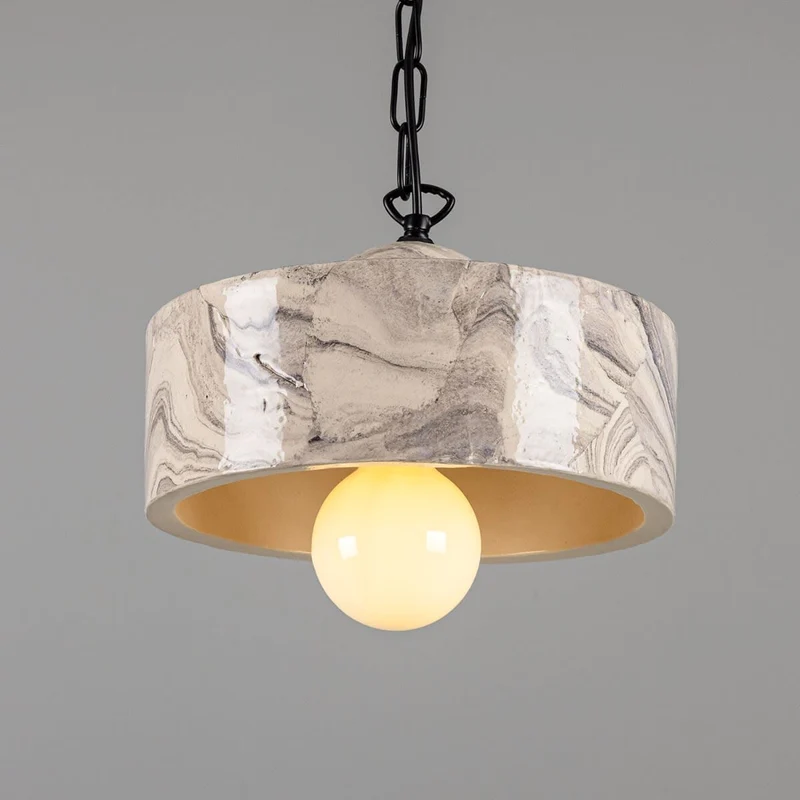 Euroselle Seville Marbled Ceramic Pendant Light Mid-Century Modern