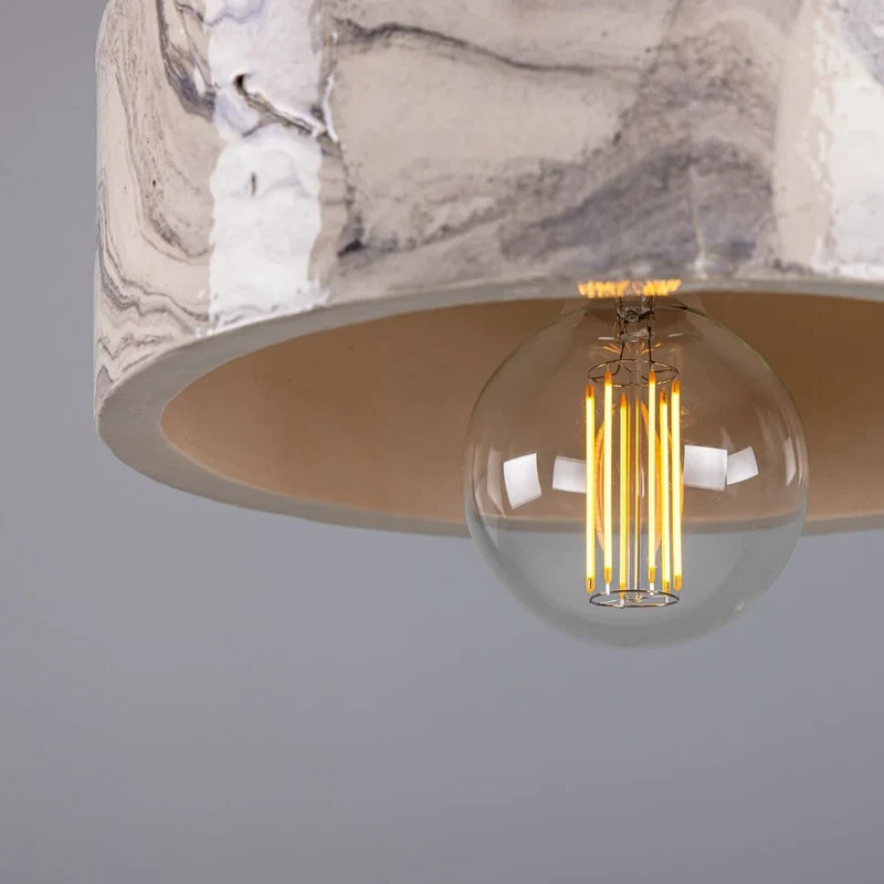 Euroselle Seville Marbled Ceramic Pendant Light Mid-Century Modern